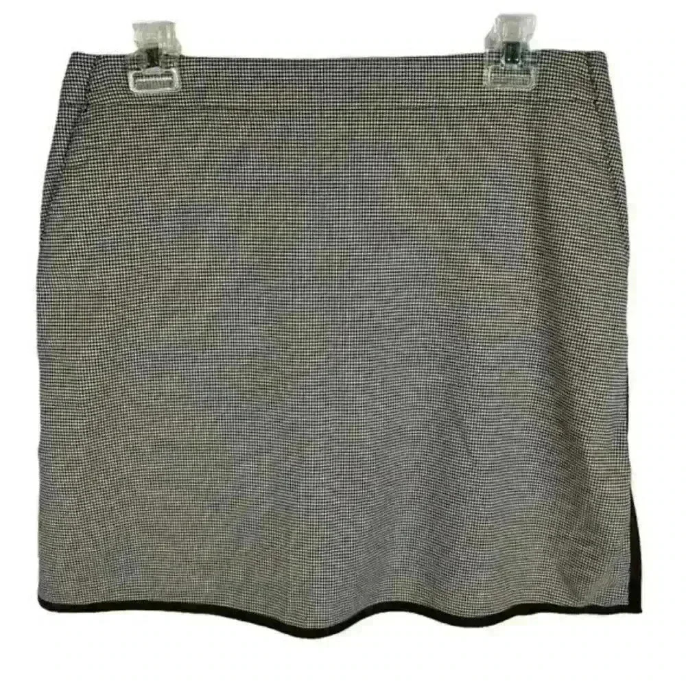 Tail white label brown check a-Line pull-On‎ golf/Tennis skort zipper size 10